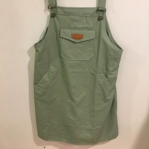 mint green overall dress